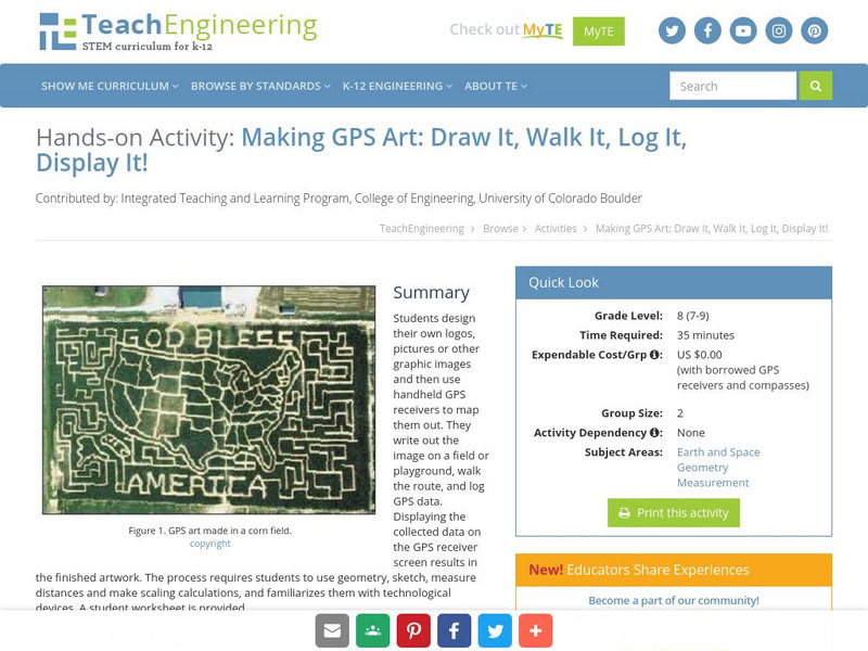Teach Engineering: Gps Art Activity Teach Engineering: Gps Art Activity