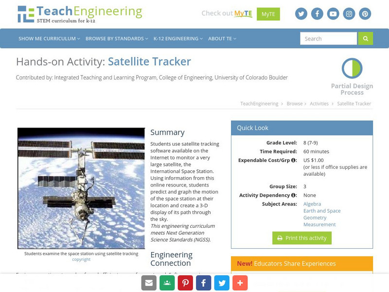 Teach Engineering: Satellite Tracker Activity Teach Engineering: Satellite Tracker Activity