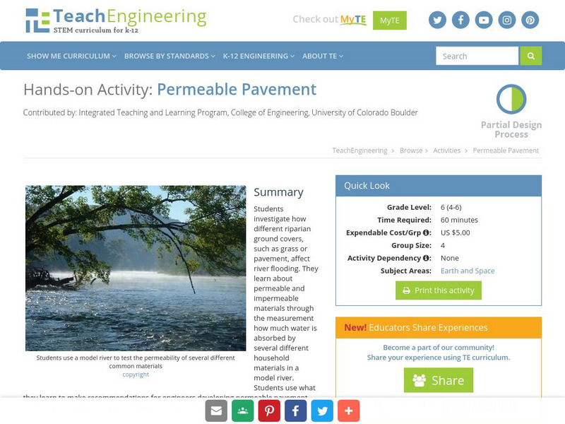 Teach Engineering: Permeable Pavement Activity Teach Engineering: Permeable Pavement Activity