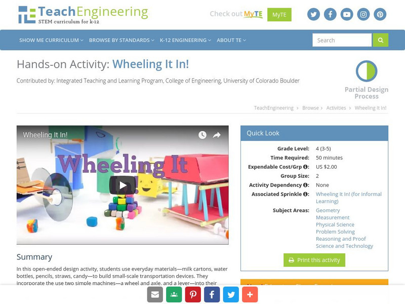 Teach Engineering: Wheeling It In! Activity Teach Engineering: Wheeling It In! Activity