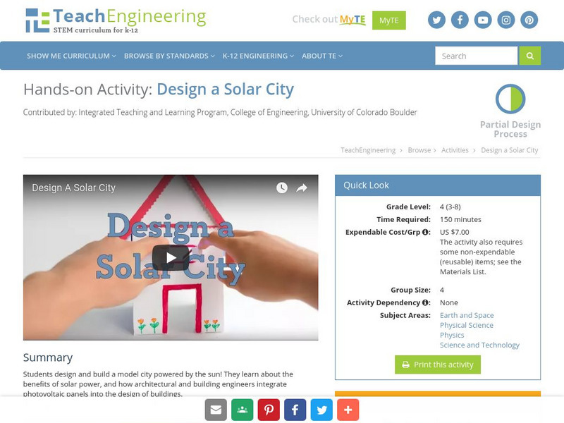 Teach Engineering: Design a Solar City Activity Teach Engineering: Design a Solar City Activity