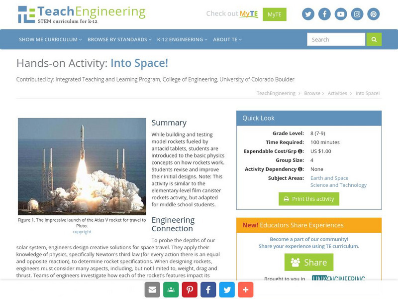 Teach Engineering: Into Space! Activity Teach Engineering: Into Space! Activity