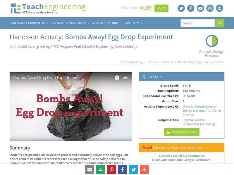 Teach Engineering: Bombs Away! Activity Teach Engineering: Bombs Away! Activity