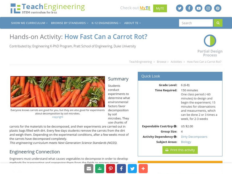 Teach Engineering: How Fast Can a Carrot Rot? Activity Teach Engineering: How Fast Can a Carrot Rot? Activity