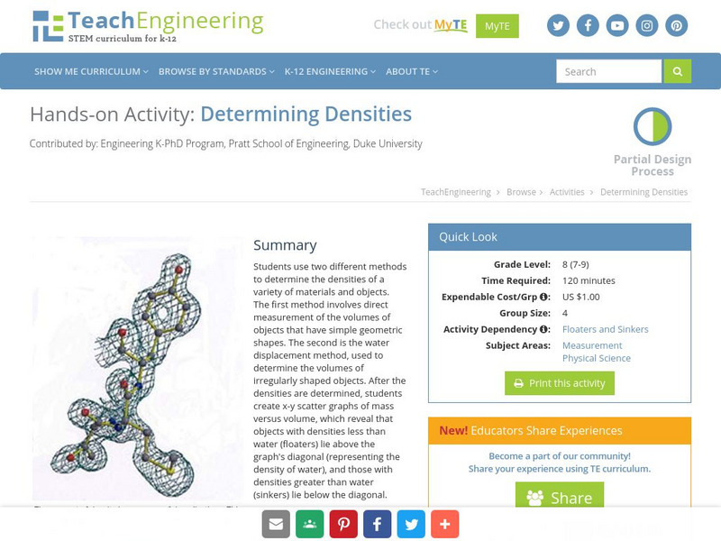 Teach Engineering: Determining Densities Activity Teach Engineering: Determining Densities Activity