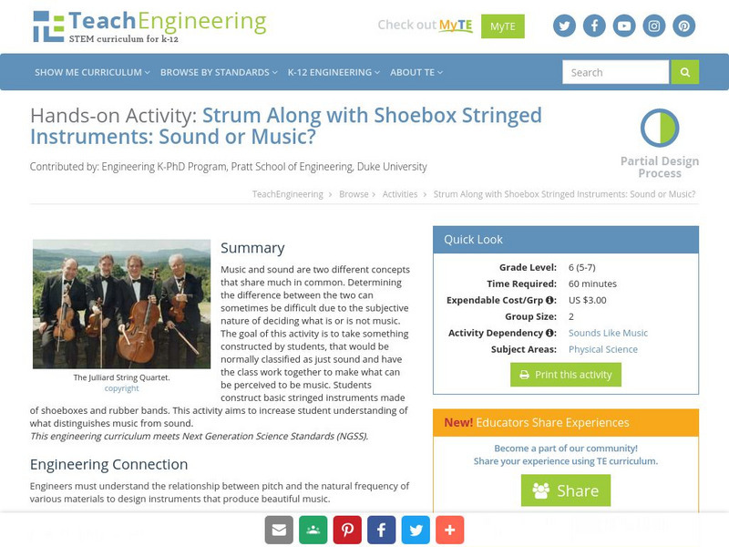 Teach Engineering: Strum Along Activity Teach Engineering: Strum Along Activity