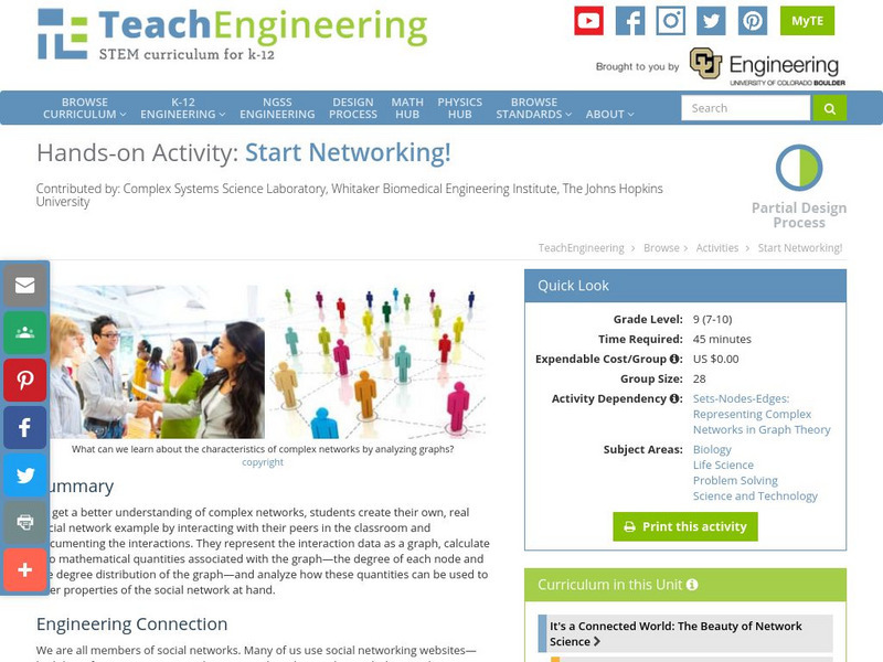 Teach Engineering: Start Networking! Activity