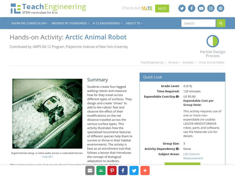 Teach Engineering: Arctic Animal Robot Activity Teach Engineering: Arctic Animal Robot Activity