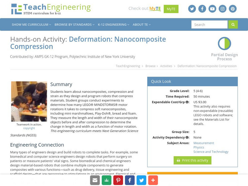 Teach Engineering: Deformation: Nanocomposite Compression Activity Teach Engineering: Deformation: Nanocomposite Compression Activity