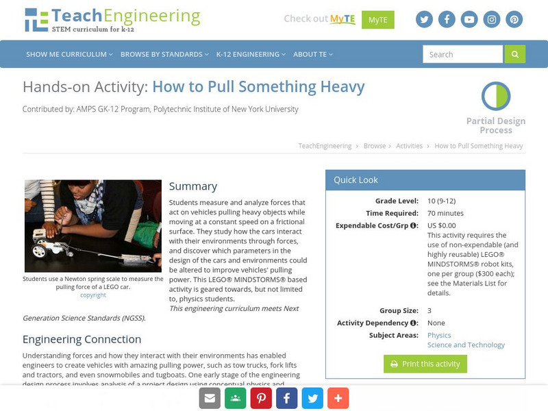 Teach Engineering: How to Pull Something Heavy Activity Teach Engineering: How to Pull Something Heavy Activity
