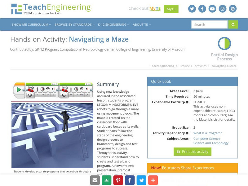 Teach Engineering: Navigating a Maze Activity