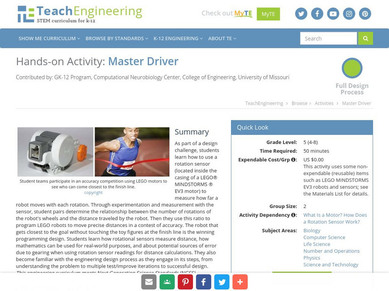 Teach Engineering: Master Driver Activity Teach Engineering: Master Driver Activity