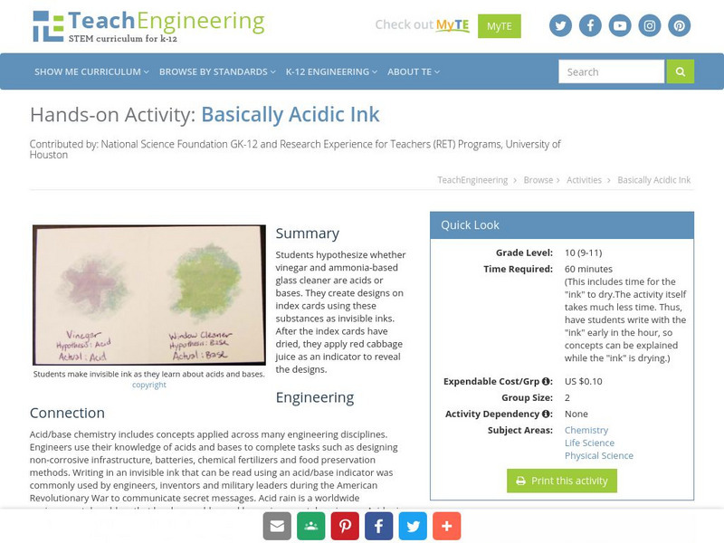 Teach Engineering: Basically Acidic Ink Activity Teach Engineering: Basically Acidic Ink Activity