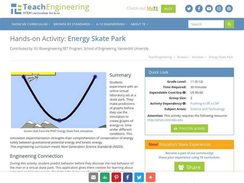Teach Engineering: Energy Skate Park Activity Teach Engineering: Energy Skate Park Activity