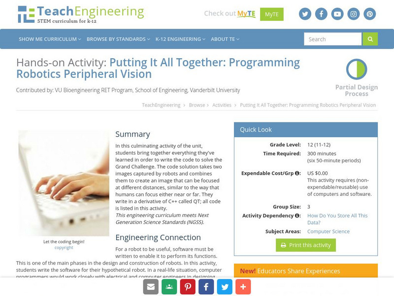 Teach Engineering: Putting It All Together: Peripheral Vision Activity Teach Engineering: Putting It All Together: Peripheral Vision Activity