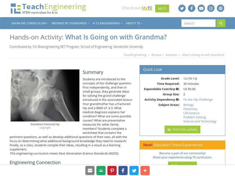 Teach Engineering: What Is Going on With Grandma? Activity Teach Engineering: What Is Going on With Grandma? Activity