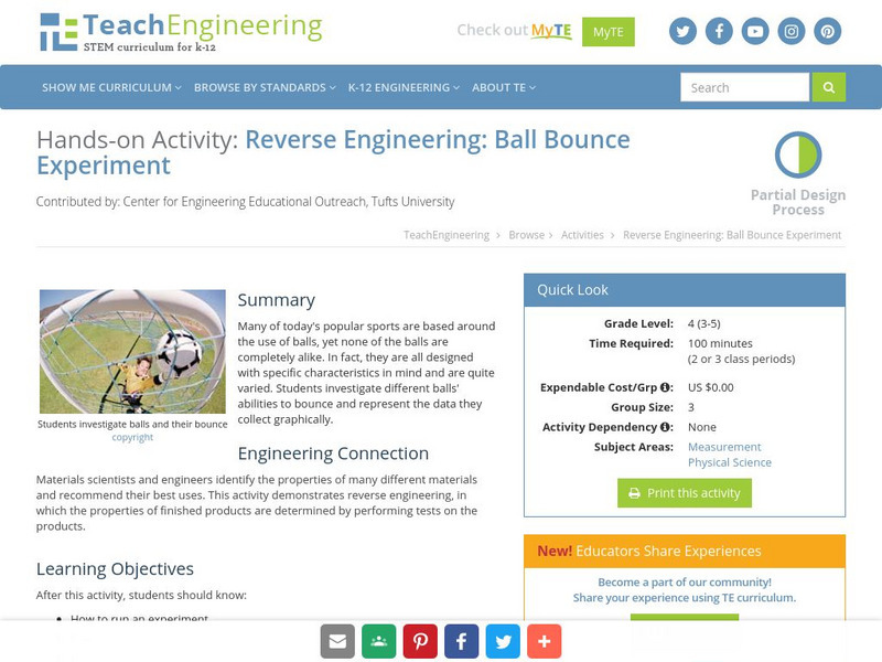 Teach Engineering: Ball Bounce Experiment Activity Teach Engineering: Ball Bounce Experiment Activity