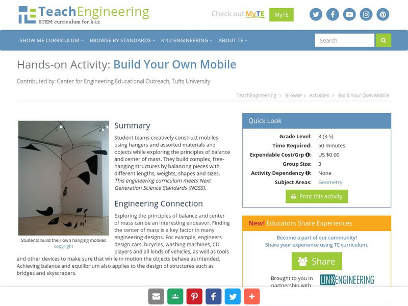 Teach Engineering: Build Your Own Mobile Activity
