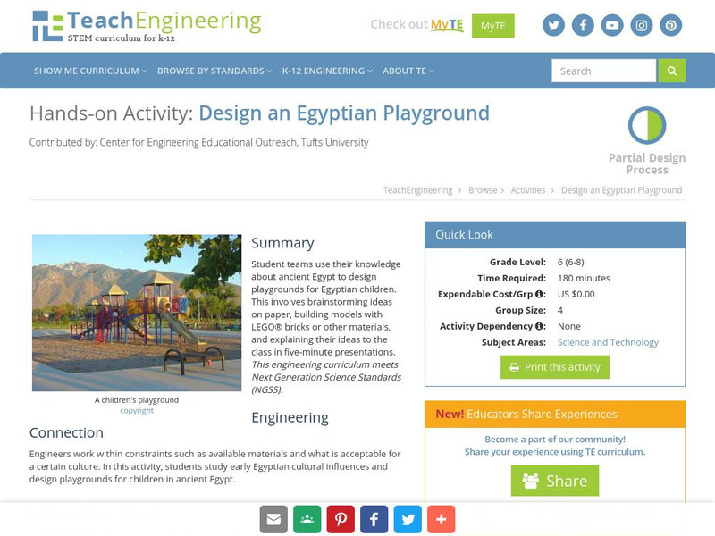 Teach Engineering: Design an Egyptian Playground Activity Teach Engineering: Design an Egyptian Playground Activity