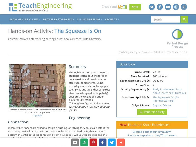 Teach Engineering: The Squeeze Is On Activity Teach Engineering: The Squeeze Is On Activity