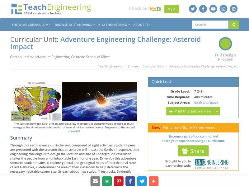 Teach Engineering: Asteroid Impact Unit Plan Teach Engineering: Asteroid Impact Unit Plan