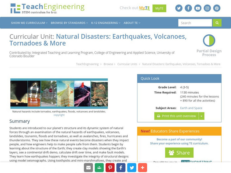 Teach Engineering: Natural Disasters Unit Plan Teach Engineering: Natural Disasters Unit Plan