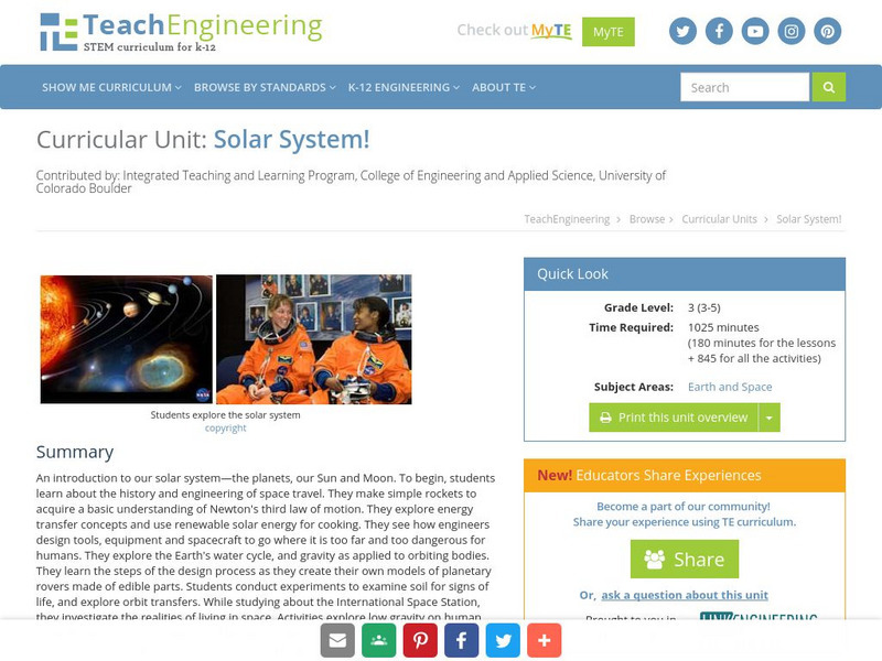 Teach Engineering: Solar System! Unit Plan Teach Engineering: Solar System! Unit Plan