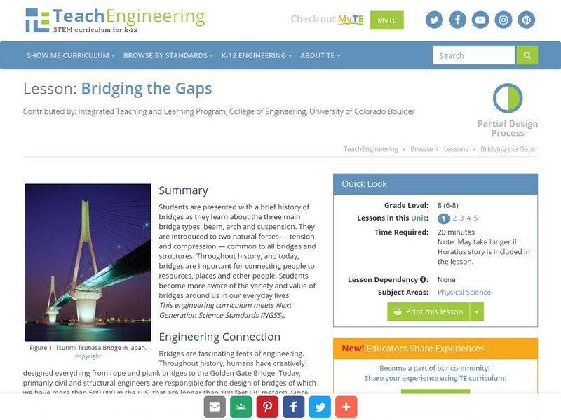 Teach Engineering: Bridging the Gaps Lesson Plan Teach Engineering: Bridging the Gaps Lesson Plan