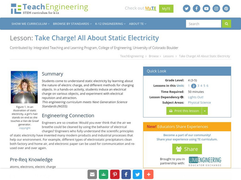 Teach Engineering: Take Charge! Lesson Plan Teach Engineering: Take Charge! Lesson Plan