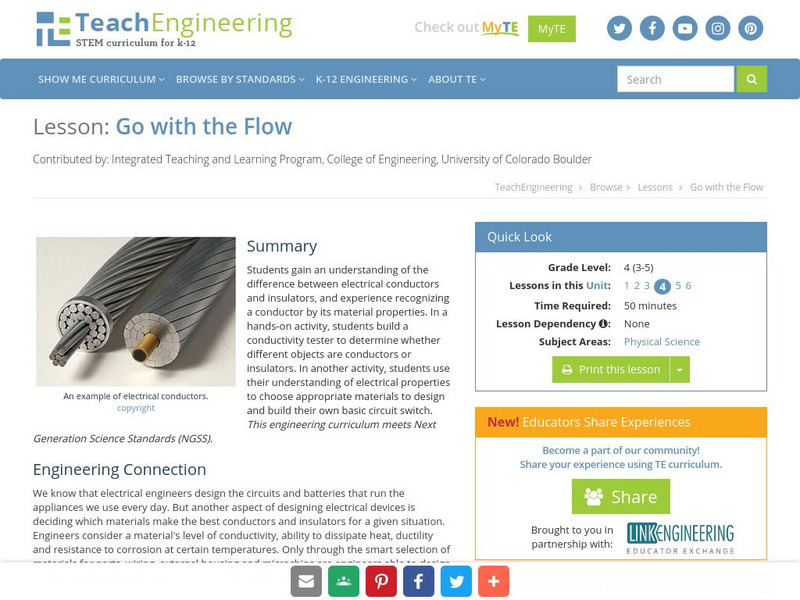 Teach Engineering: Go With the Flow Lesson Plan Teach Engineering: Go With the Flow Lesson Plan