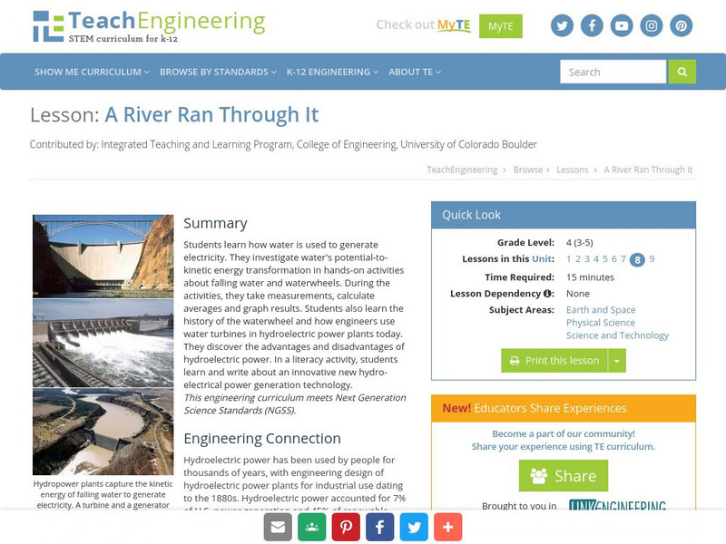 Teach Engineering: A River Ran Through It Lesson Plan Teach Engineering: A River Ran Through It Lesson Plan