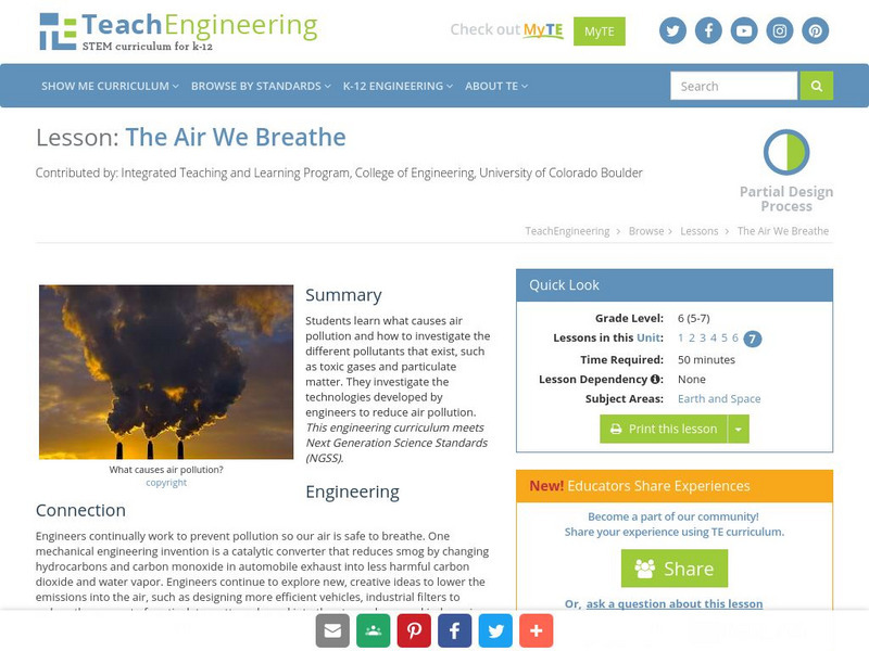 Teach Engineering: The Air We Breathe Lesson Plan Teach Engineering: The Air We Breathe Lesson Plan