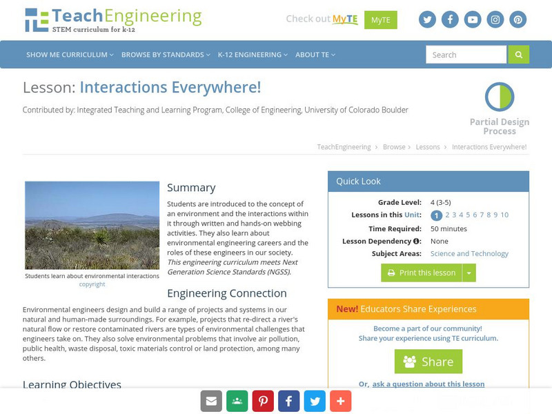 Teach Engineering: Interactions Everywhere! Lesson Plan Teach Engineering: Interactions Everywhere! Lesson Plan