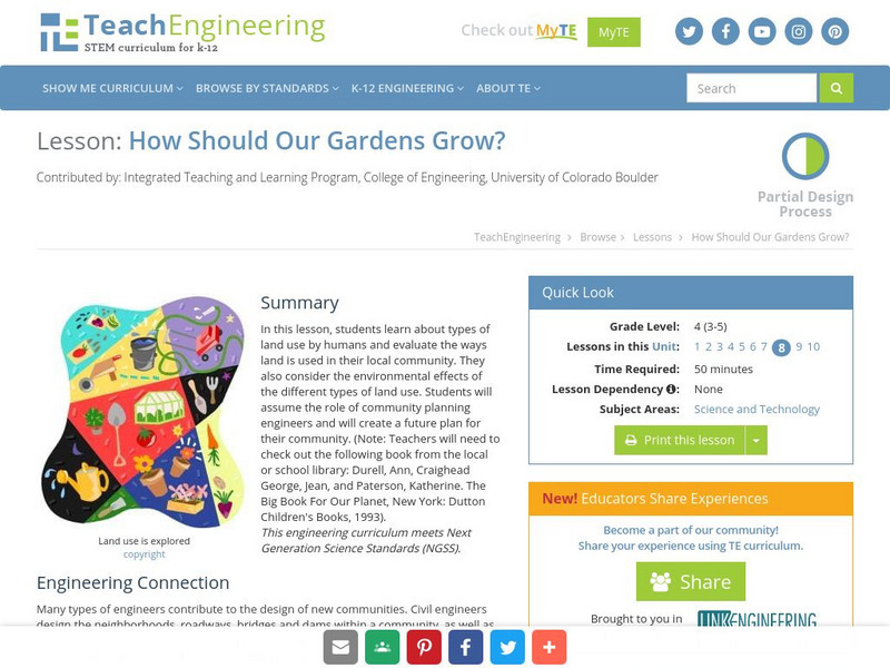 Teach Engineering: How Should Our Gardens Grow? Lesson Plan Teach Engineering: How Should Our Gardens Grow? Lesson Plan