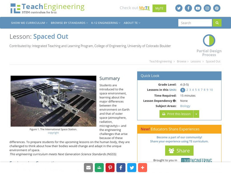 Teach Engineering: Spaced Out Lesson Plan Teach Engineering: Spaced Out Lesson Plan