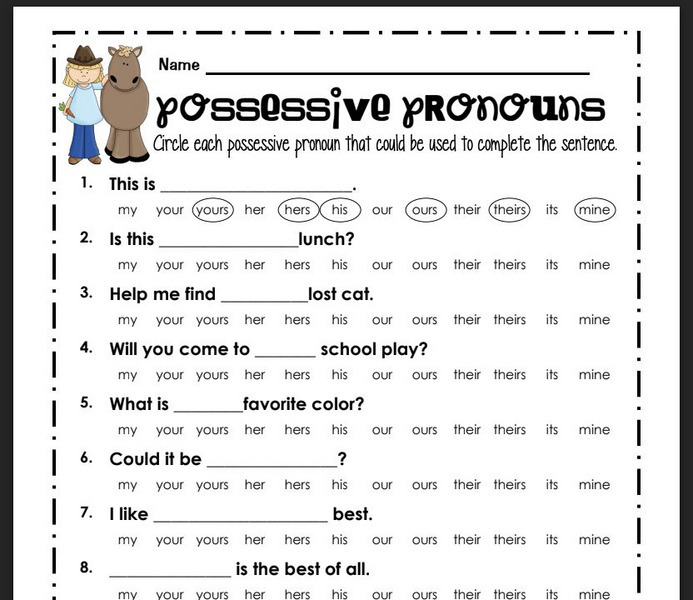 Debbie Candau: Possessive Pronouns Unknown Type Debbie Candau: Possessive Pronouns Unknown Type