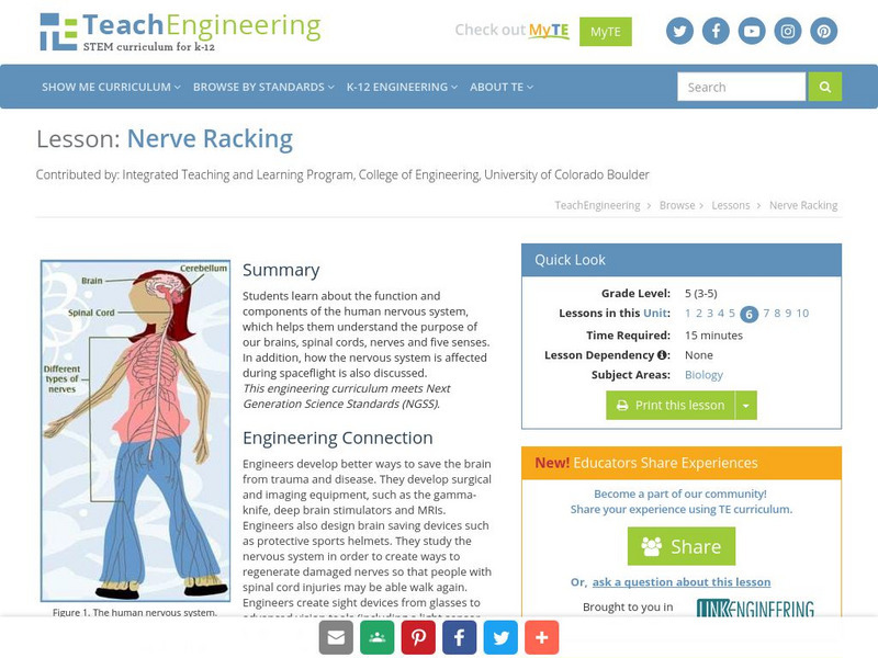 Teach Engineering: Nerve Racking Lesson Plan Teach Engineering: Nerve Racking Lesson Plan