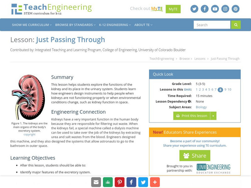 Teach Engineering: Just Passing Through Lesson Plan Teach Engineering: Just Passing Through Lesson Plan