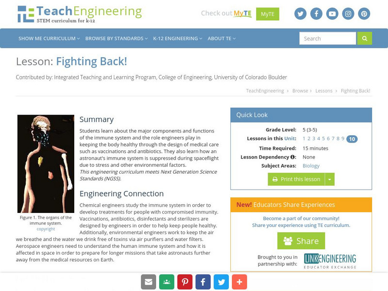 Teach Engineering: Fighting Back! Lesson Plan Teach Engineering: Fighting Back! Lesson Plan