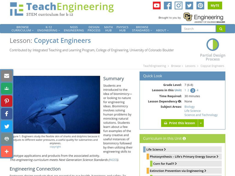 Teach Engineering: Copycat Engineers Lesson Plan Teach Engineering: Copycat Engineers Lesson Plan