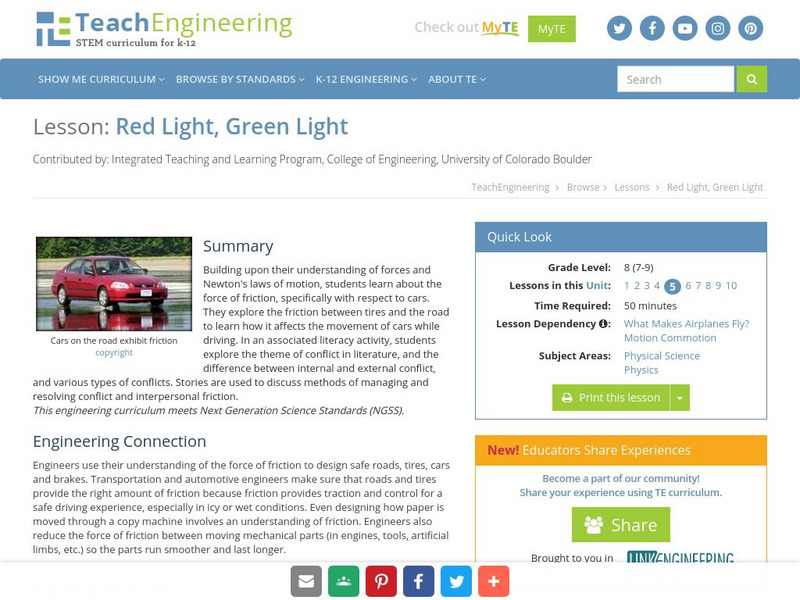 Teach Engineering: Red Light, Green Light Lesson Plan