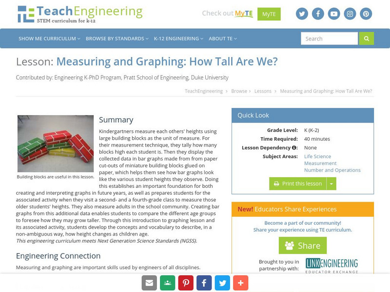 Teach Engineering: How Tall Are We? Lesson Plan Teach Engineering: How Tall Are We? Lesson Plan