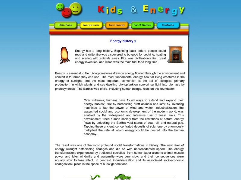 Esd Bulgaria: Kids & Energy: Energy History Handout Esd Bulgaria: Kids & Energy: Energy History Handout