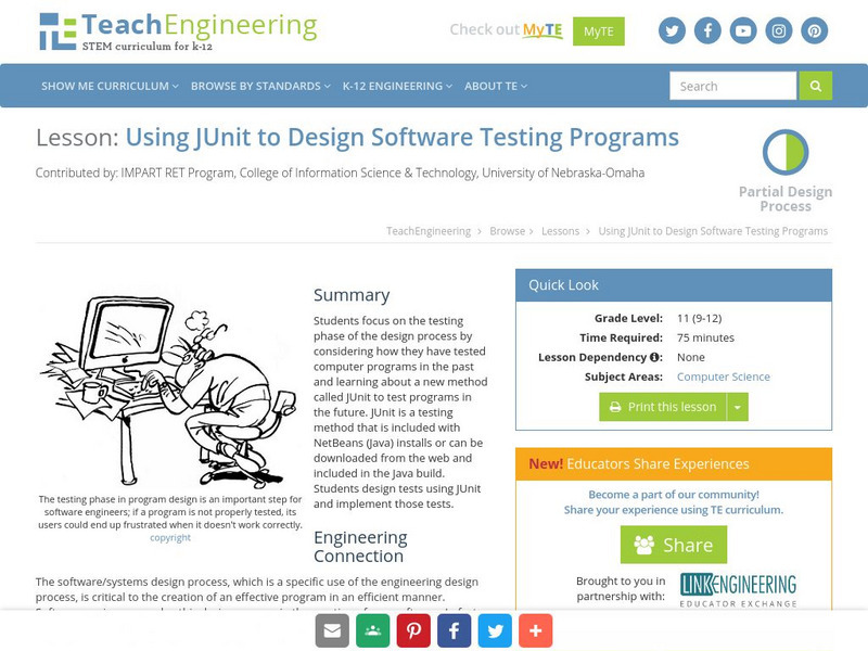 Teach Engineering: Using J Unit Lesson Plan