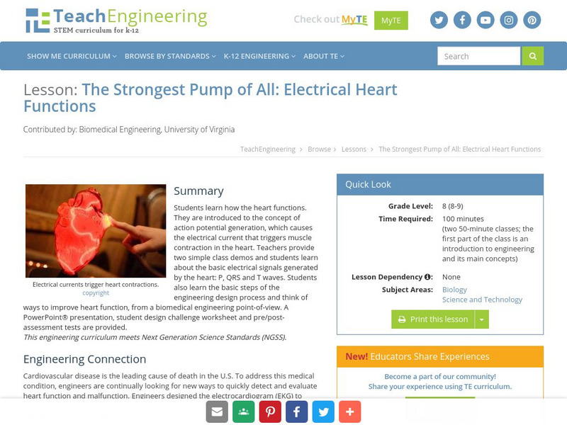 Teach Engineering: The Strongest Pump of All Lesson Plan Teach Engineering: The Strongest Pump of All Lesson Plan