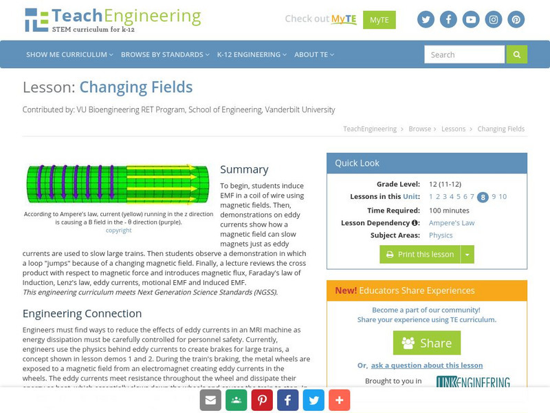 Teach Engineering: Changing Fields Lesson Plan