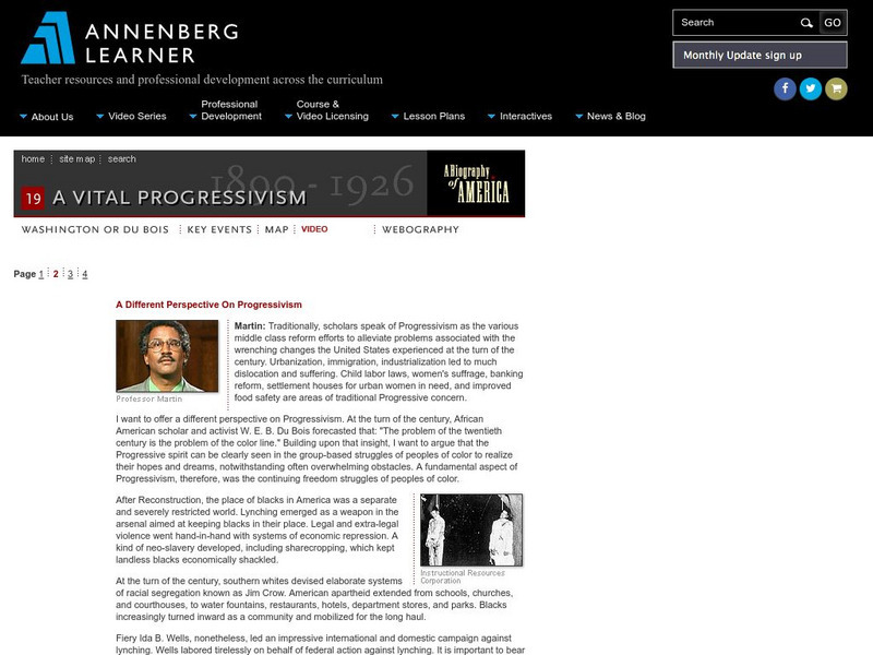 Annenberg Learner: Biography of Amer: A Different Perspective on Progressivism Article Annenberg Learner: Biography of Amer: A Different Perspective on Progressivism Article