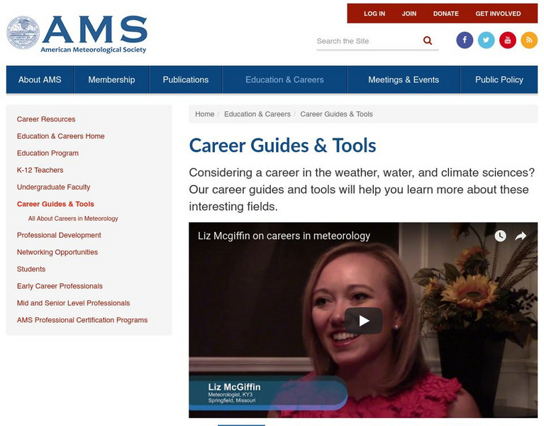 Ams: Career Guides for the Atmospheric Sciences Website Ams: Career Guides for the Atmospheric Sciences Website