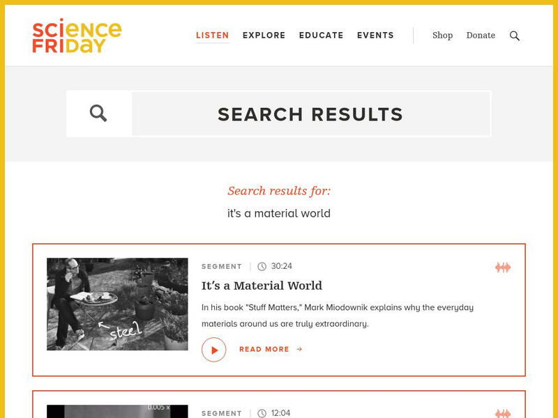 Science Friday: It's a Material World Audio