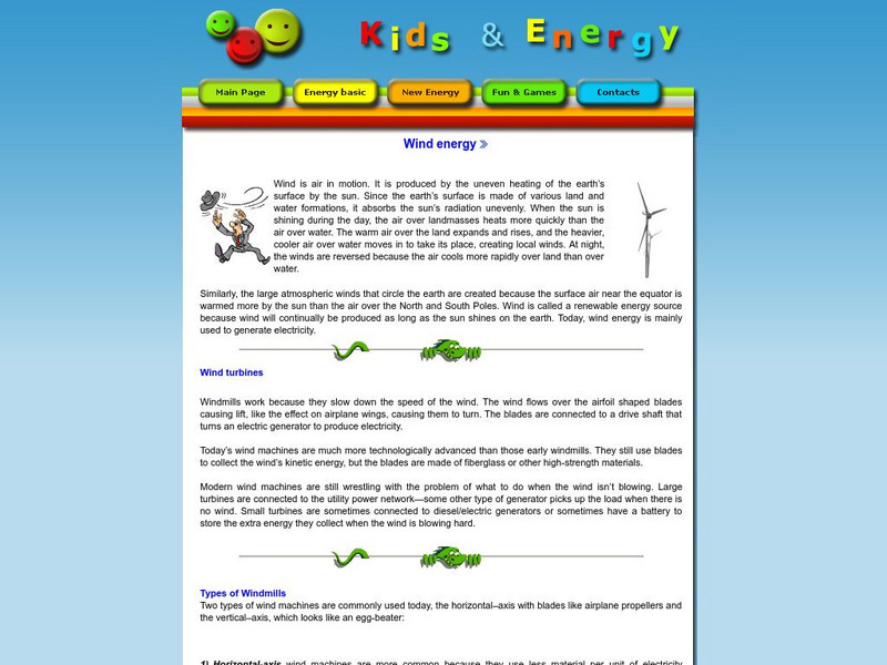 Kinds and Energy: Wind Energy Article Kinds and Energy: Wind Energy Article